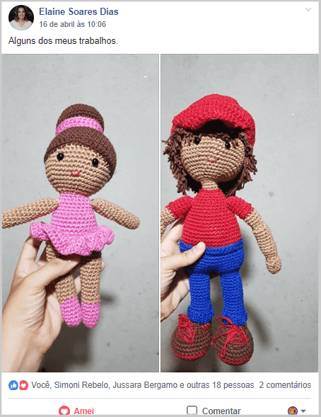 Amigurumi casal de bonecos
